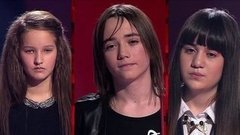 Анна Мошкорина, Владимир Черноклинов и Мадина Саидазимова. «Штиль». Поединки. Команда Пелагеи. Голос.Дети-3. Фрагмент выпуска от 08.04.2016