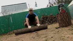 Дмитрий Талабуев пилит бревна. Доброе утро. Фрагмент выпуска от 28.06.2016