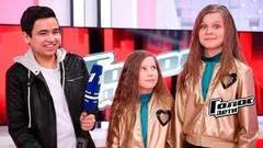 «У нас не музыкальная семья. Только дедушка играет на саксофоне и поет». Елизавета и Софья Каймаковы. Интервью после Слепого прослушивания. Голос.Дети-4