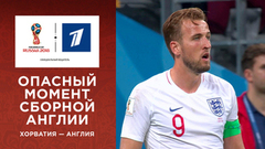 Опасный момент сборной Англии. Сборная Хорватии — сборная Англии. Чемпионат мира по футболу FIFA 2018 в России™