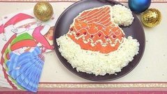 Салат в виде шапки Деда Мороза. Доброе утро. Фрагмент выпуска от 30.12.2015