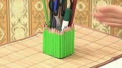 Карандашница из старых карандашей. Доброе утро. Фрагмент выпуска от 30.09.2015