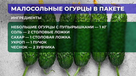 Малосольные огурцы в пакете: пошаговый рецепт