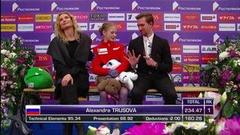 Реакция Этери Тутберидзе на произвольную программу Александры Трусовой. Женщины. За кадром. Rostelecom Cup. Гран-при по фигурному катанию 2019/20