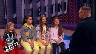 Олеся Казаченко, Ксения Шаплыко, Валерия Базыкина и Манижа Аминова перед Поединками. Голос.Дети-7. Фрагмент выпуска от 10.04.2020