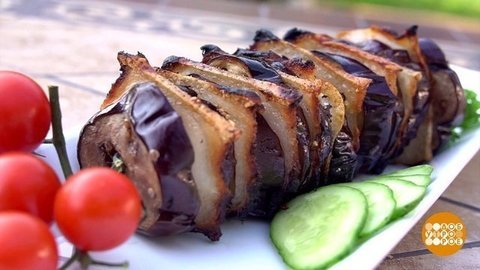 Шашлыки из баклажанов и сала. Доброе утро. Фрагмент