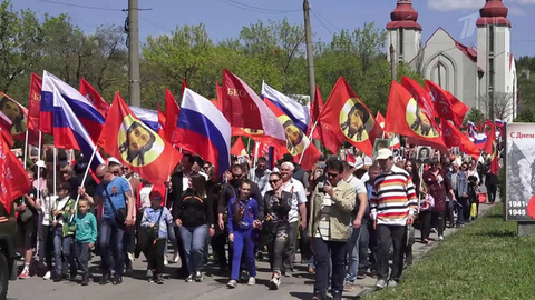 Символы Дня Победы впервые за восемь лет появились на улицах Донбасса и на юге Украины