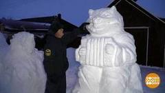 Снежные скульптуры, ледовые городки. Доброе утро. Фрагмент