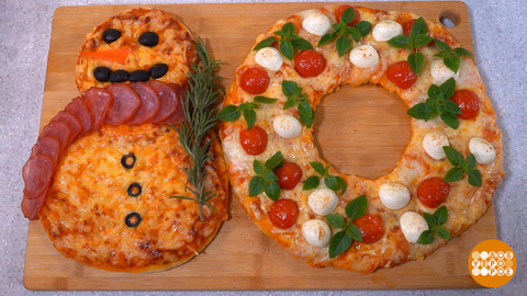 Готовим пиццу в виде снеговика. Доброе утро. Фрагмент