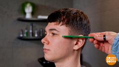 Мужская стрижка: корректируем волосы на висках. Доброе утро. Фрагмент