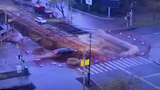 Водитель во время погони перелетел через перекоп в центре Благовещенска: видео
