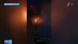 Опубликованы кадры последствий попадания БПЛА в жилой дом в Красногорске