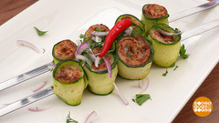 Запекаем рыбу в кабачке на мангале. Доброе утро. Фрагмент