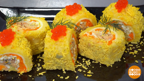 «Мимоза» в рулетиках: классический салат на новый лад. Доброе утро. Фрагмент