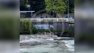 В Сочи ищут сбросившего более 10 электросамокатов в реку: видео