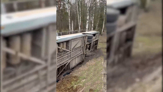 Автобус перевернулся в Подмосковье: кадры с места ДТП