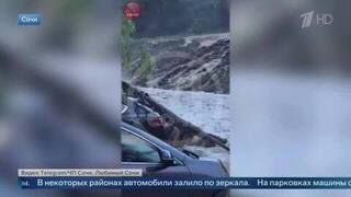 Не двор, а бурная река: кадры последствий накрывшего Сочи ливня