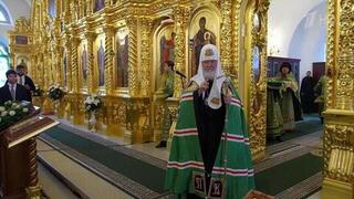 Патриарх Кирилл совершил литургию в Спасо-Преображенском Соловецком монастыре