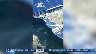 Ураган превратил стадион в Торонто в груду металла и пластика: видео