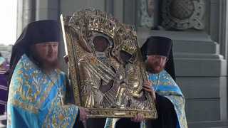 Тихвинскую икону Божией Матери доставили в главный храм Вооруженных сил