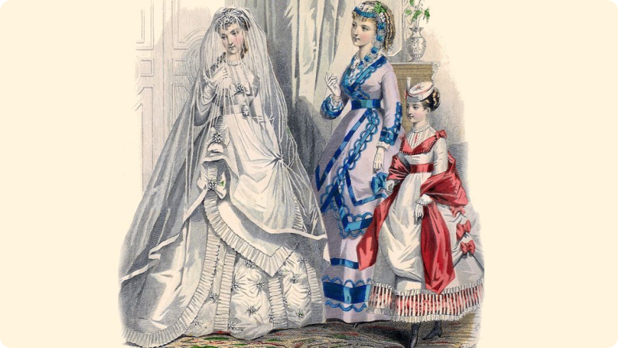 Свадебное платье. Модная картинка из журнала 1860-х годов