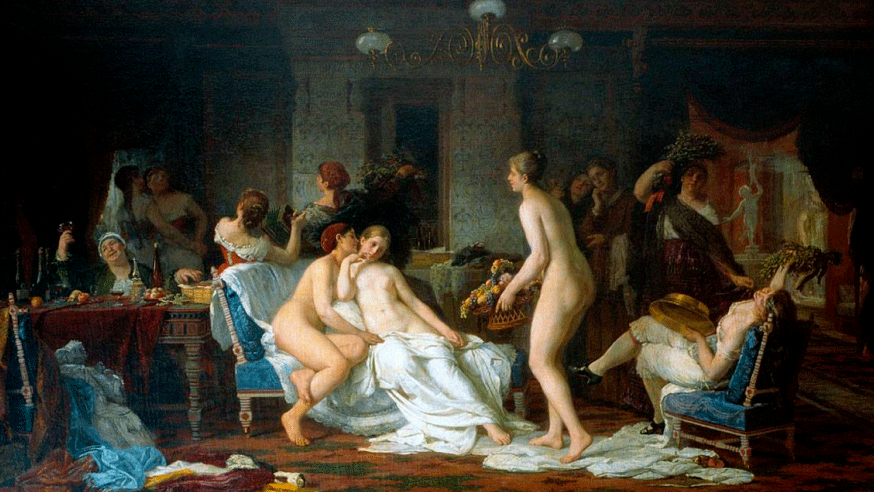 Ф. С. Журавлев. Девичник в бане, 1885