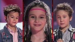 Вениамин Нургалеев, Анастасия Дмитрачкова и Всеволод Рудаков. «Imagine». Поединки. Команда Пелагеи. Голос.Дети-3. Фрагмент выпуска от 08.04.2016