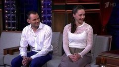 Актеры Вячеслав Крикунов и Елизавета Нилова. Вечерний Ургант. Фрагмент выпуска от 19.02.2015