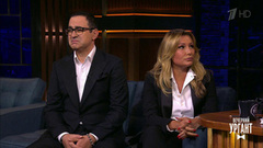 Шоумен Гарик Мартиросян и писатель Жанна Левина-Мартиросян. Вечерний Ургант. Фрагмент выпуска от 09.11.2018