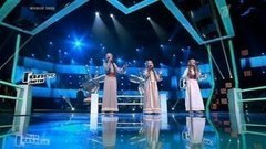 Дарья Лебедева, Арина Петрова, Ольга Сараканиди. «Ночка луговая». Поединки. Команда Пелагеи. Голос.Дети-1. Фрагмент выпуска от 11.04.2014