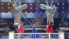 Виктория Волкова, Ника Терентьева и Татьяна Геворгян. «Ту-лу-ла». Поединки. Команда Билана. Голос.Дети-1. Фрагмент выпуска от 04.04.2014
