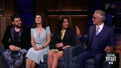 Оперные певцы Андреа Бочелли, Анна Нетребко, Юсиф Эйвазов и Ольга Перетятько о совместном концерте. Вечерний Ургант. Фрагмент выпуска от 03.06.2019
