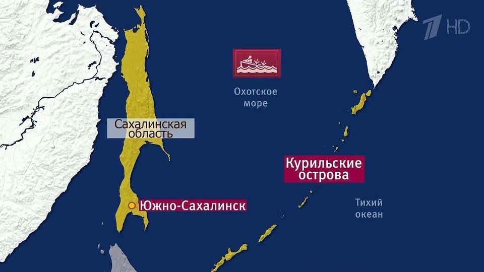 Карта охотского моря и курильских островов