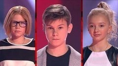 Юлия Кондрашенко, Егор Ревский и Александра Нехай. «Льдинка». Поединки. Команда Агутина. Голос.Дети-3. Фрагмент выпуска от 15.04.2016