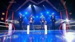 Анна Заец, Милана и Виолетта Вольские, Елизавета Пурис. «Skyfall». Поединки. Команда Пелагеи. Голос.Дети-1. Фрагмент выпуска от 11.04.2014
