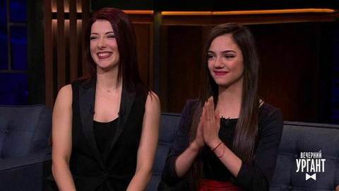 Серебряные призерки Олимпийских игр Евгения Медведева и Екатерина Боброва. Вечерний Ургант. Фрагмент выпуска от 13.03.2018