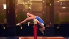 Ирина Салтыкова. Выступление на бревне. Без страховки. Фрагмент выпуска от 09.04.2016