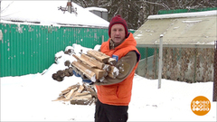 Дмитрий Талабуев носит дрова. Доброе утро. Фрагмент выпуска от 06.02.2019