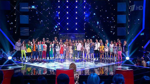 Победительница Алиса Кожикина и все участники проекта. Финальная песня. Голос.Дети-1. Финал. Фрагмент выпуска от 25.04.2014