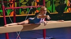 Елена Бережная. Выступление на бревне. Без страховки. Фрагмент выпуска от 27.03.2016