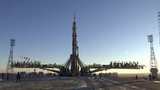 С космодрома Байконур стартует пилотируемый корабль «Союз»