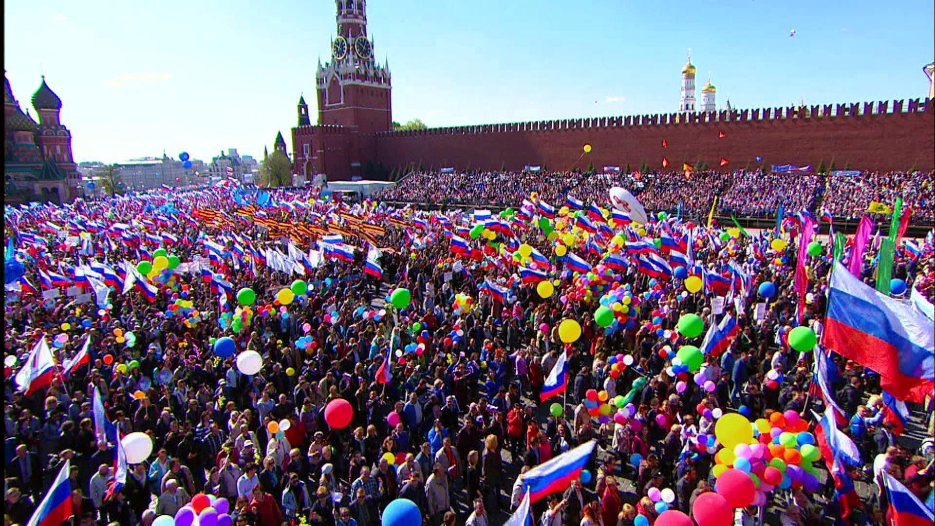 Видео демонстрация. Первомайская демонстрация на красной площади. Spring and Labour Day in Russia.