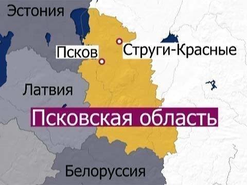 Псковская область граничит с какими областями карта