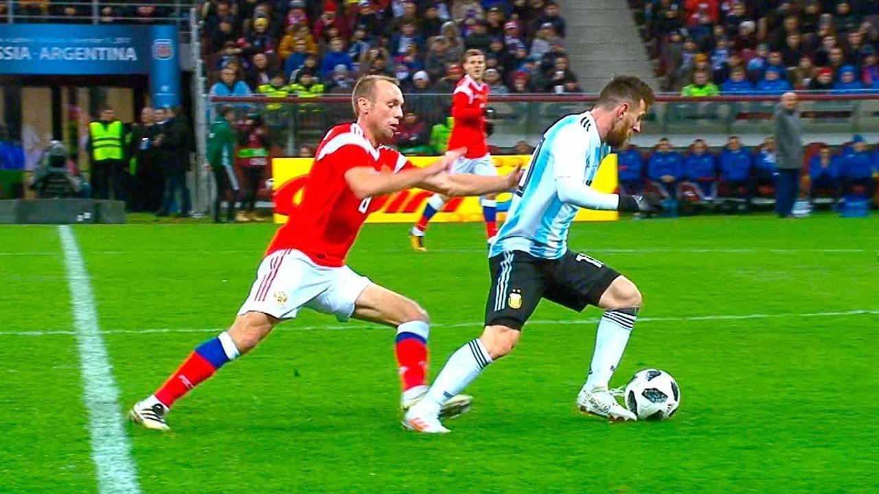 Денис Глушаков против Месси и Аргентины. Фрагмент товарищеского матча Россия — Аргентина
