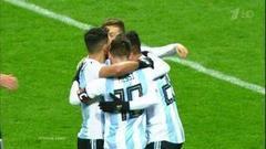 Гол сборной Аргентины. Фрагмент товарищеского матча Россия — Аргентина