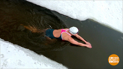 Заплыв среди льдин. Доброе утро. Фрагмент выпуска от 15.02.2019