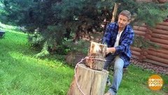 Дмитрий Талабуев колет дрова. Доброе утро. Фрагмент выпуска от 06.09.2019