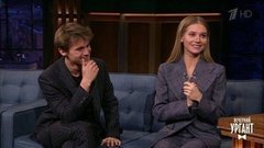 Актеры Кристина Асмус и Иван Янковский об интимных сценах в фильме «Текст». Вечерний Ургант. Фрагмент выпуска от 24.10.2019