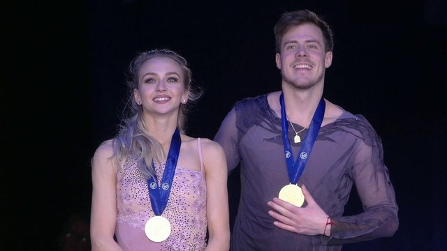 Российские фигуристы Виктория Синицина и Никита Кацалапов завоевали золото чемпионата Европы в соревнованиях танцевальных дуэтов