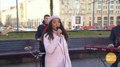 Мари Карне и бэнд поздравляют Александру Пахмутову. Доброе утро. Фрагмент